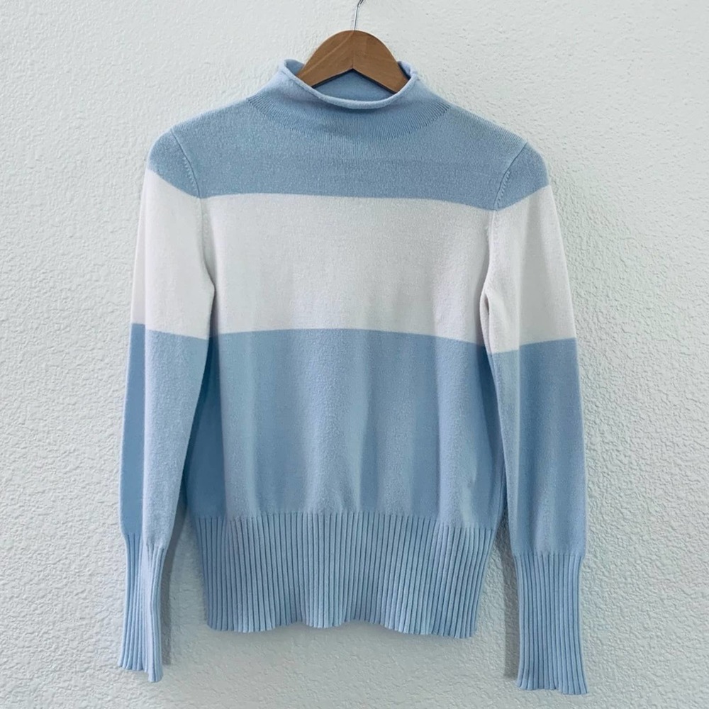 French Connection color block blue sweater size medium
